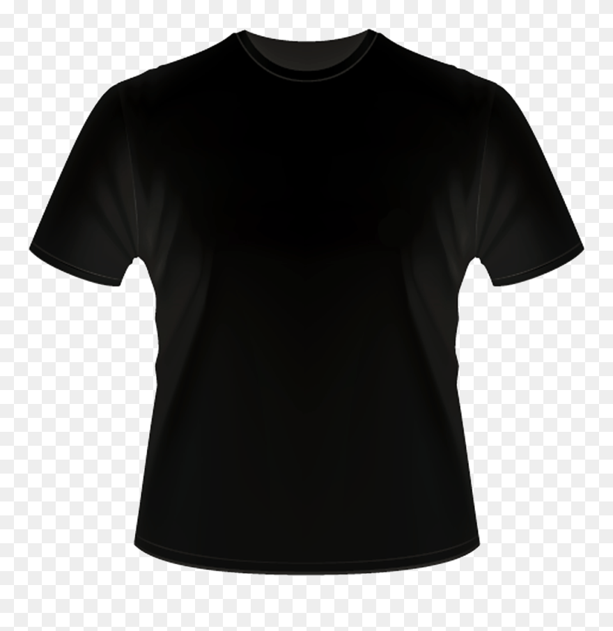 Clothes Clipart Transparent Background - Plain Black T Shirt - Png Download