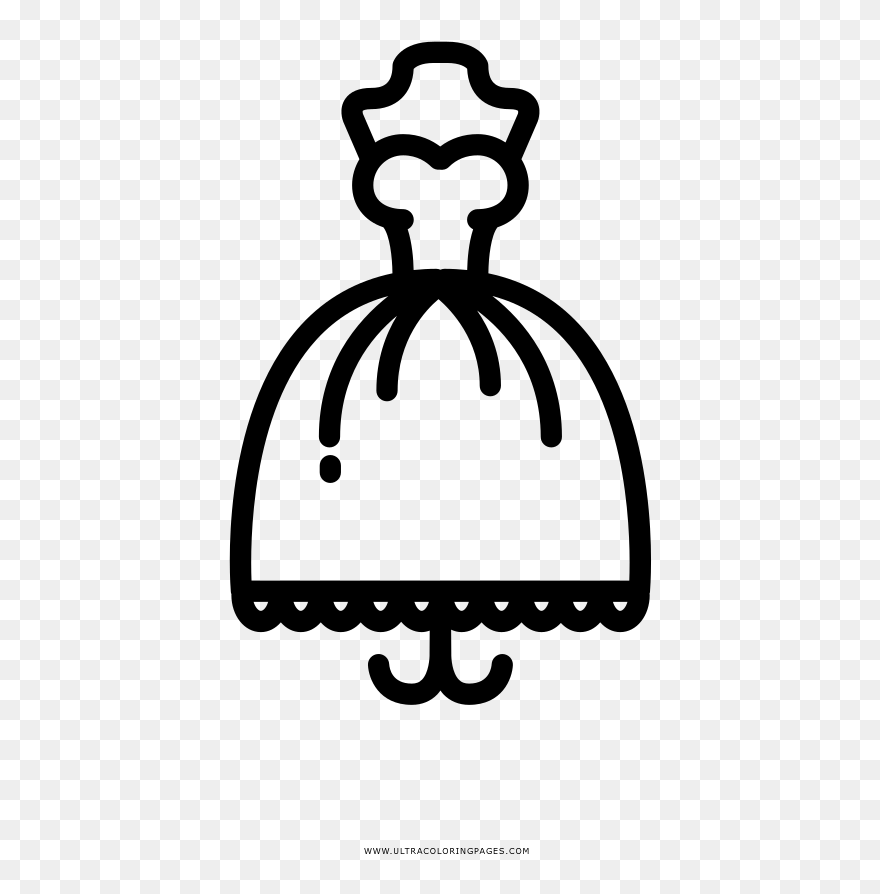 Wedding Dress Coloring Pages Clipart