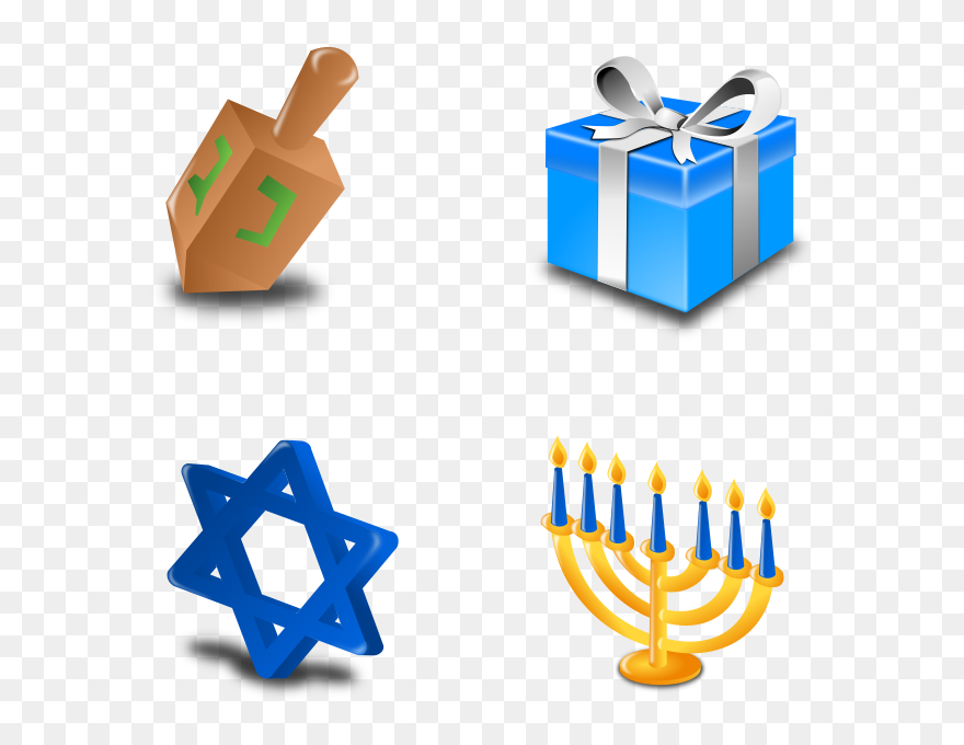 Hannukah Icon Set Collection - Present Clip Art - Png Download