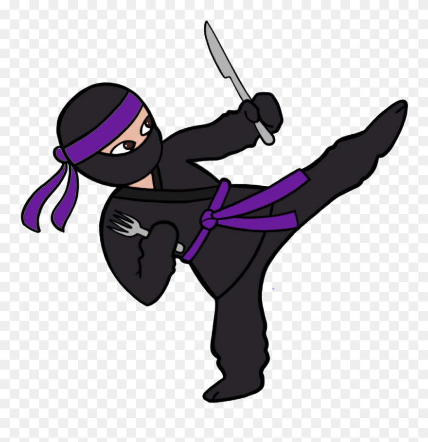 Perth Nutrition Coach Ninja Kick - Cartoon Clipart