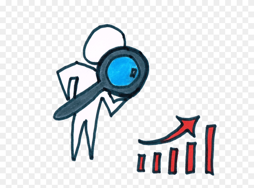 Research Results Man With Magnifying Glass Looking - Small Sample Clipart
