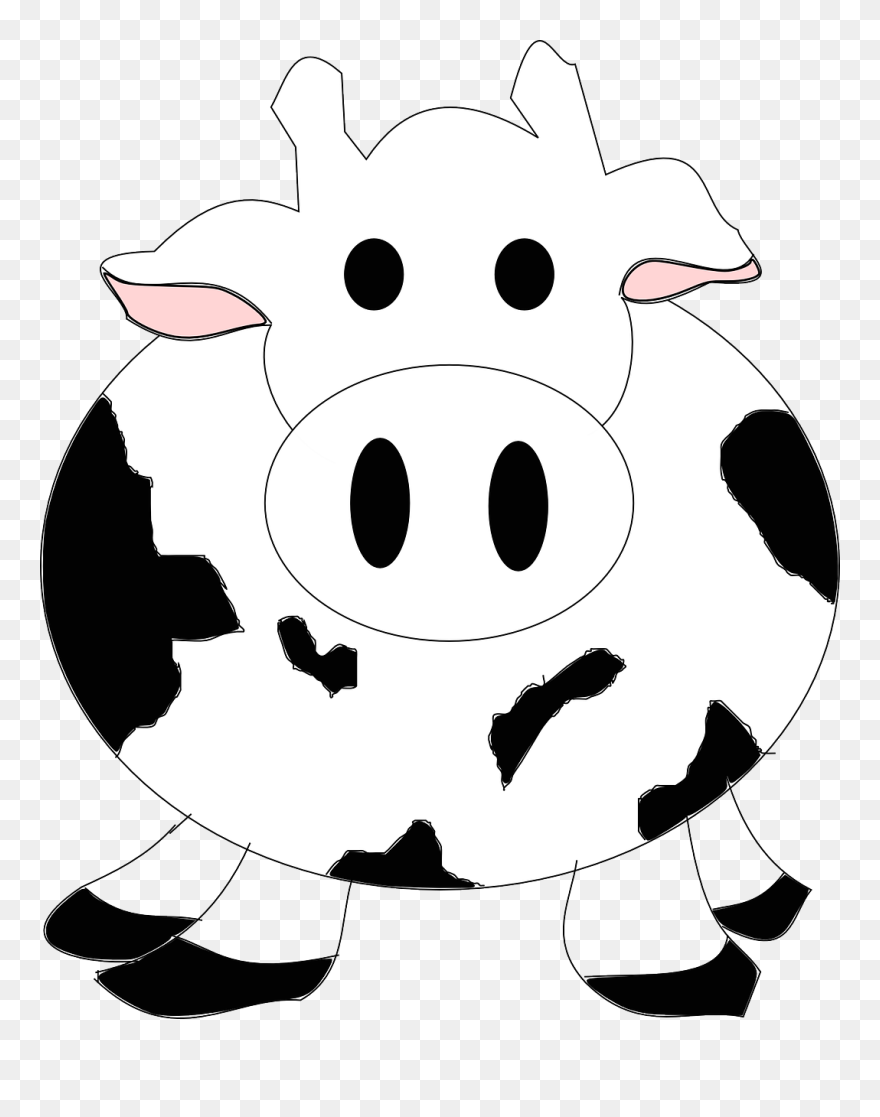 Sapi Vektor Hitam Putih Clipart