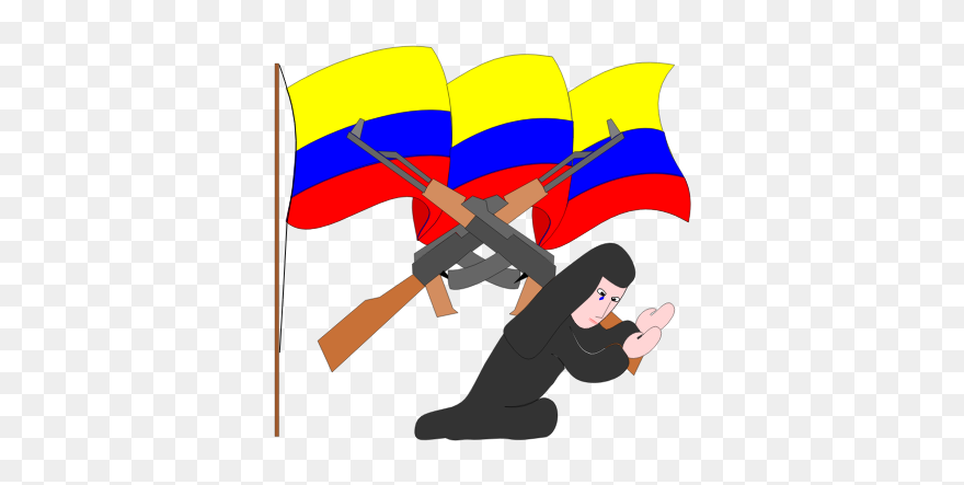 Colombian Guerilla Fighter Vector Image - Bandera De La Guerrilla Colombiana Clipart