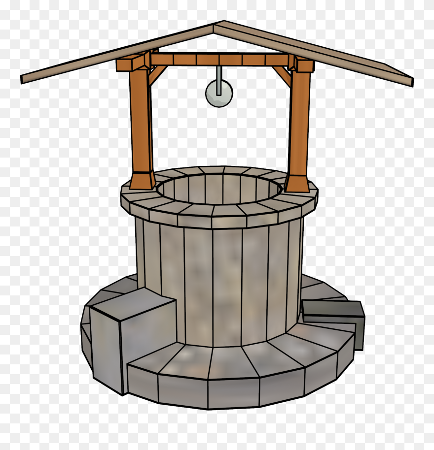 Transparent Bird House Clipart - Cartoon A Well Drawing - Png Download