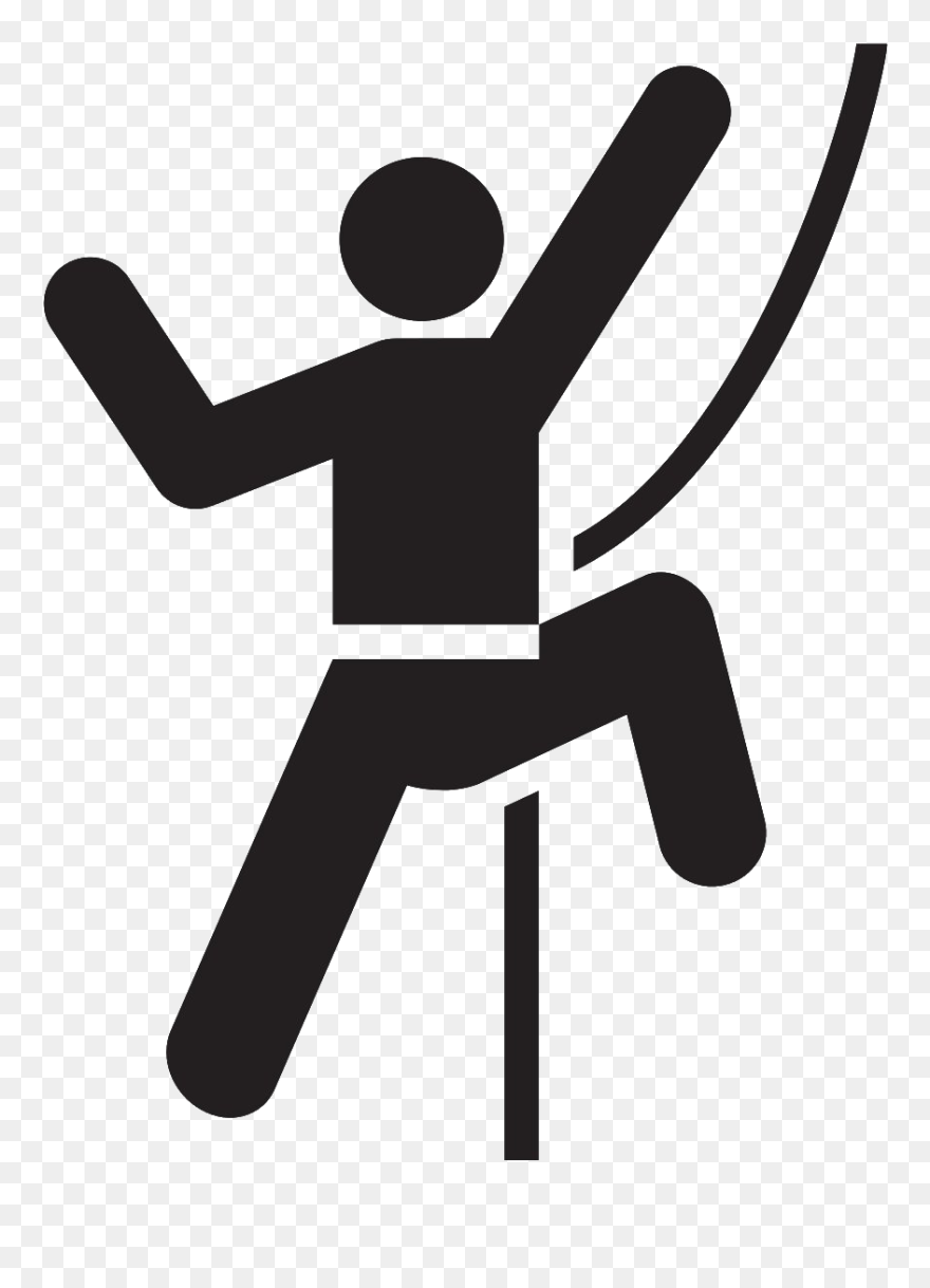 Climbing Silhouette - Rock Climbing Clip Art - Png Download
