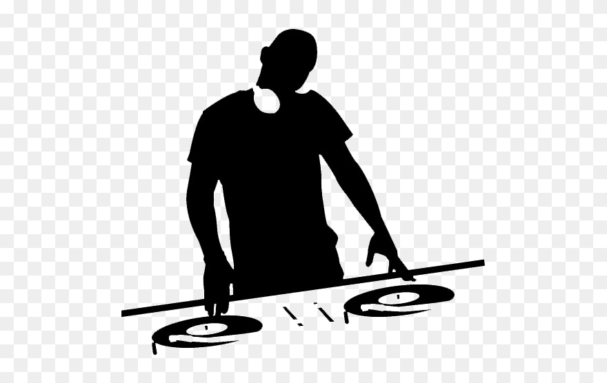 Wall Decal Disc Jockey Sticker - Black And White Dj Clipart