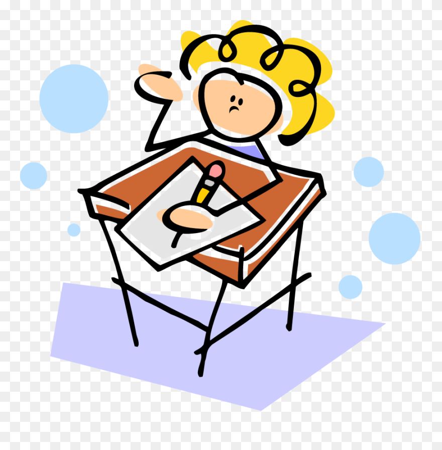Girl With Curly Hair Clipart Writing - Png Download