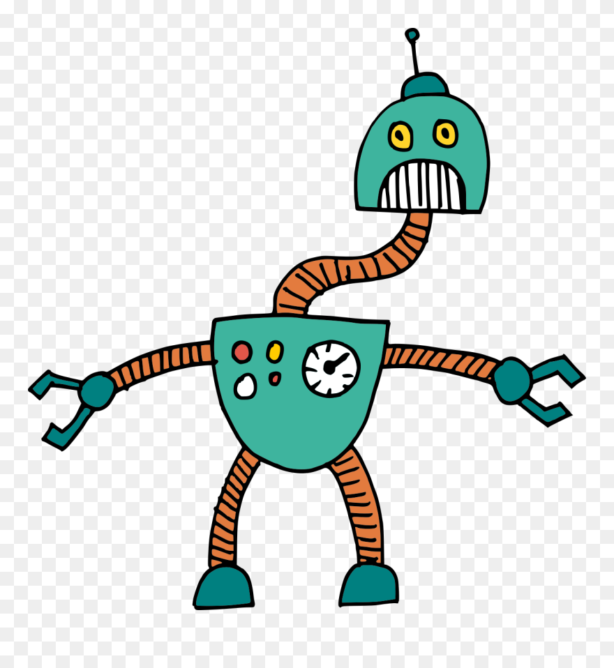 6 Silly Cartoon Robot Vector 1 Clipart
