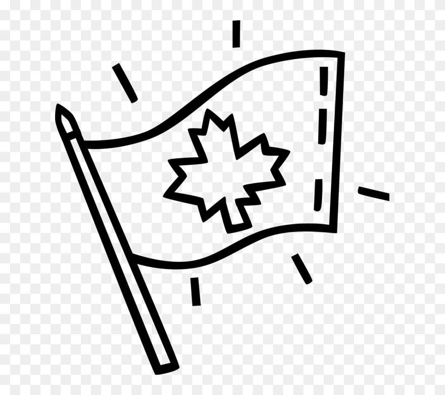 Vector Illustration Of Canadian Canada Flag With Maple Clipart