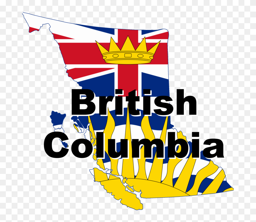Bc Mapflag Labelled - British Columbia Flag Clipart