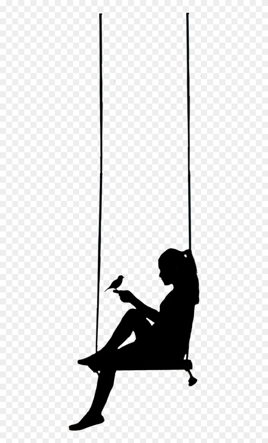 Girl On A Swing Silhouette Clipart