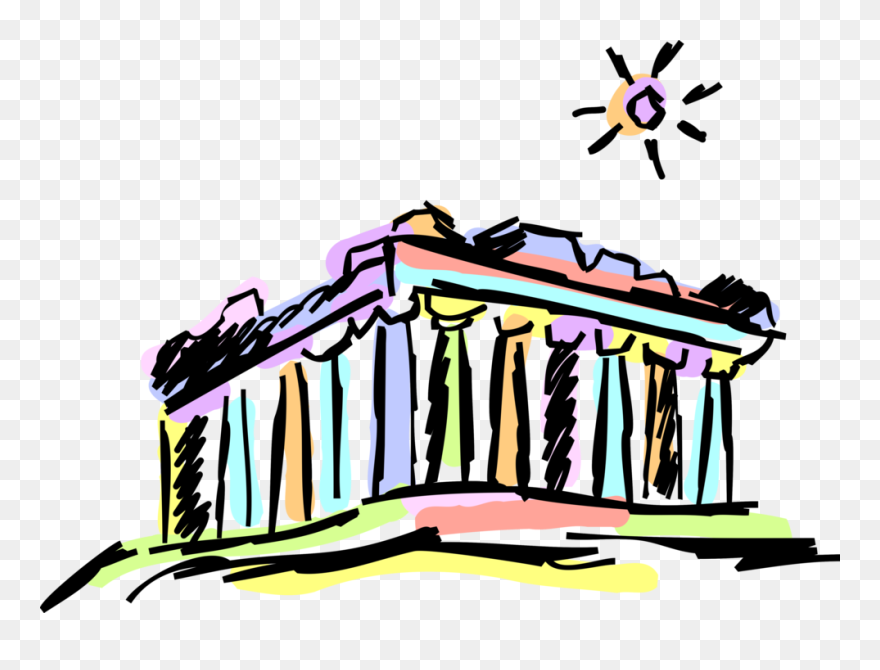 Vector Illustration Of Classical Greece Greek Temple Clipart
