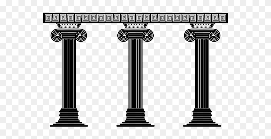 Three Columns - Greek Pillar Vector Png Clipart