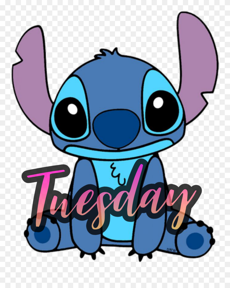 #tuesday #happy #stitch #sticker - Cartoon Clipart