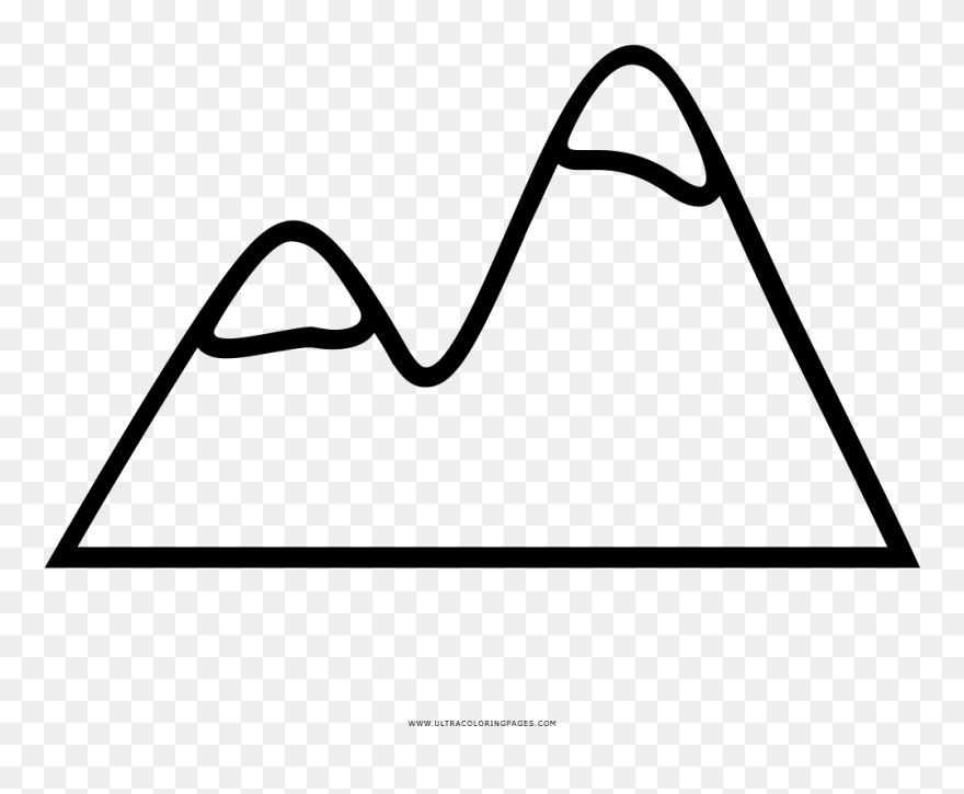 Mountain Coloring Page - Line Art Clipart