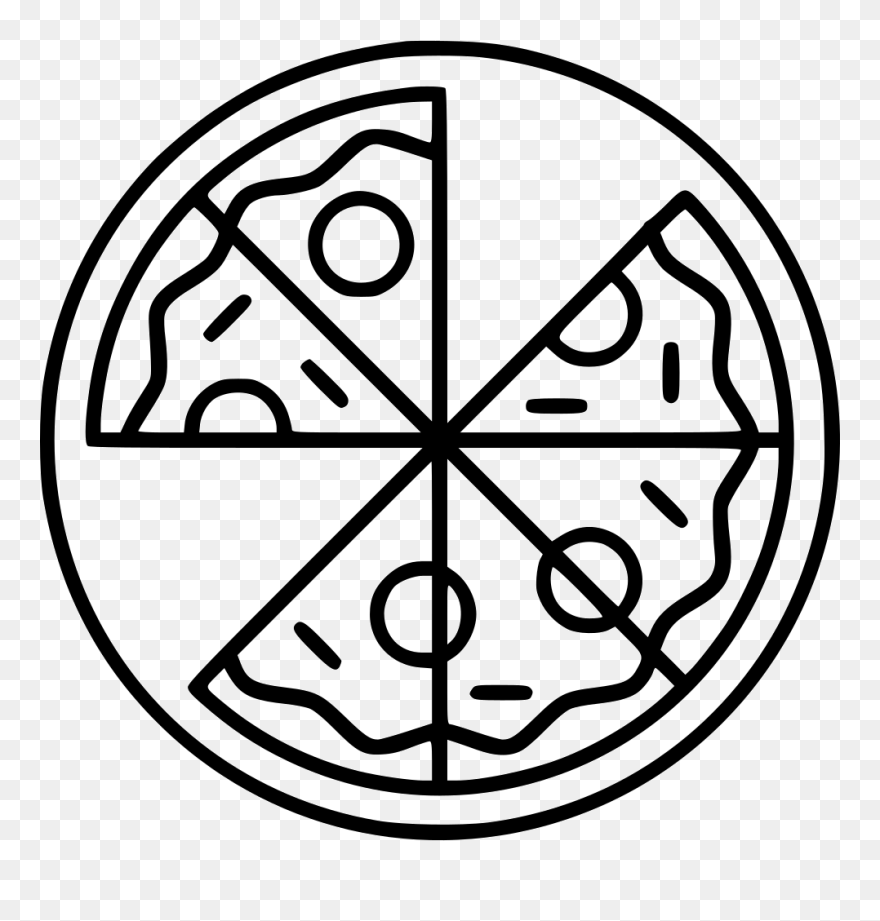 Clipart Black And White Download Pizza Svg Whole- - Whole Pizza Clipart Black And White - Png Download