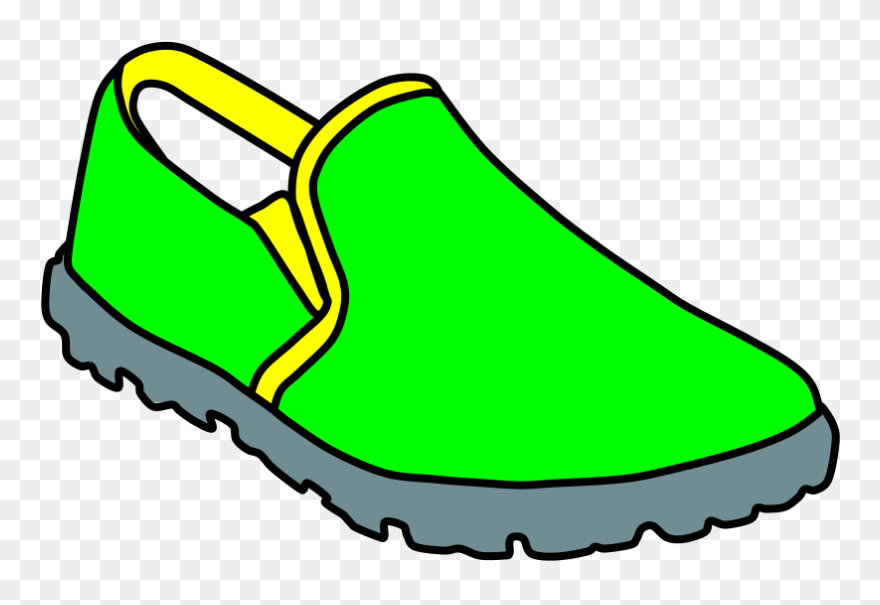 Sneakers, Slip-on, Bright Green, Bright Yellow Clipart