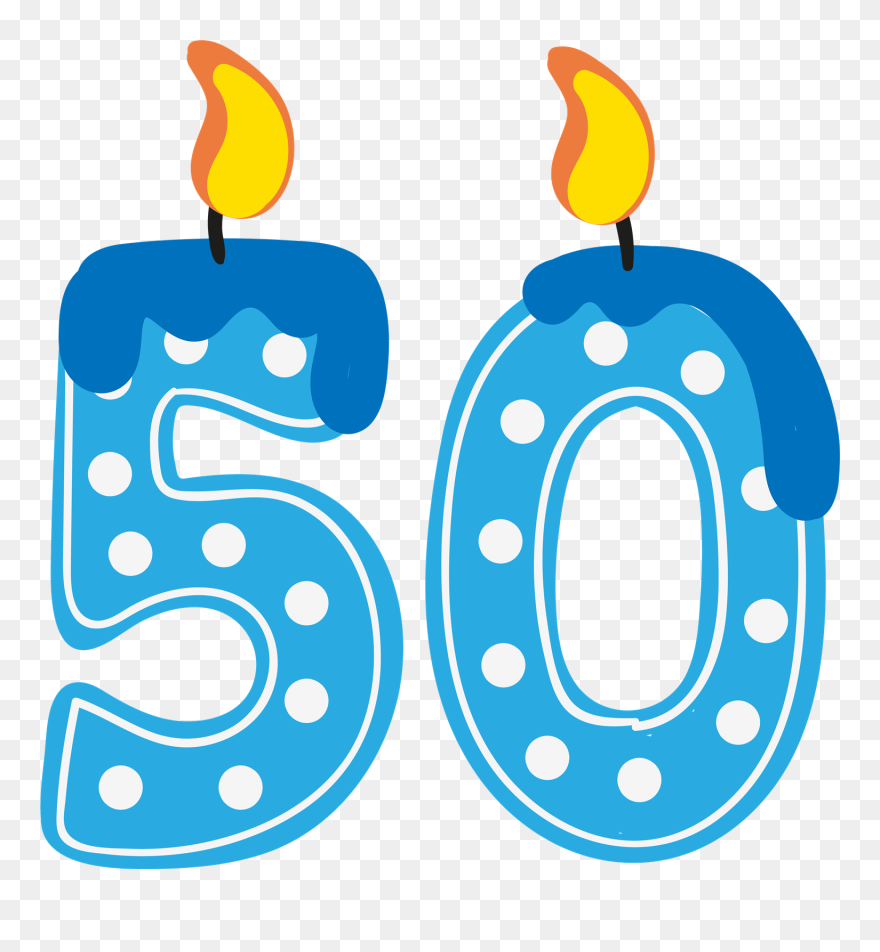 50 Number Png Images Transparent Background - 1 Birthday Candle Png Clipart