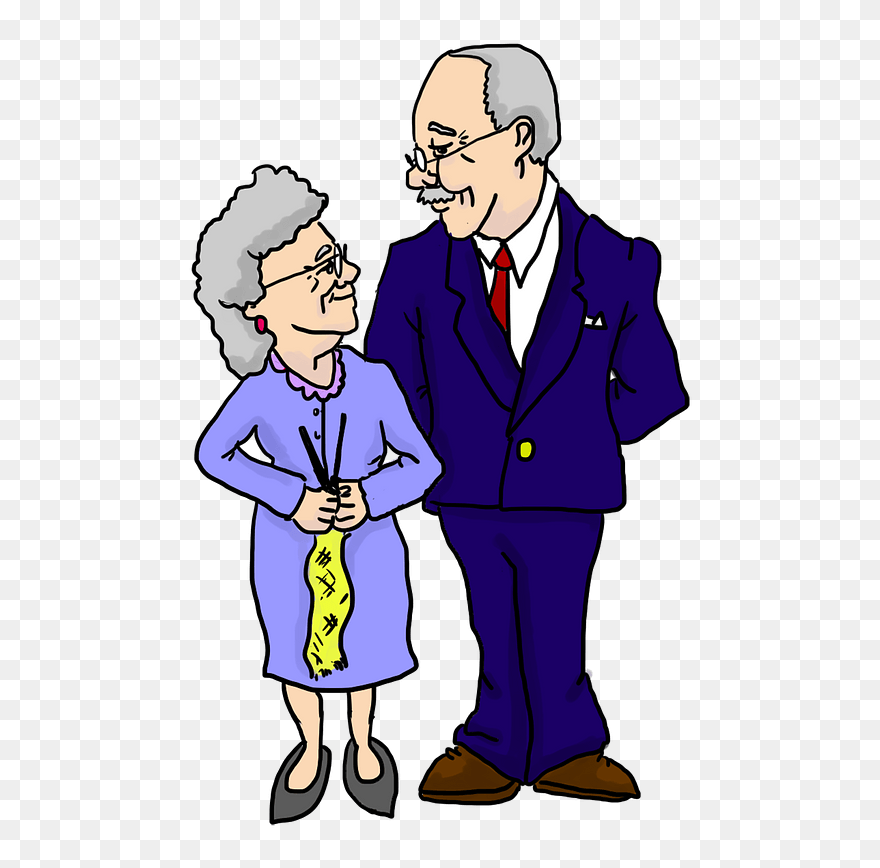 Grandparents Clipart - Cartoon Old Age Security - Png Download