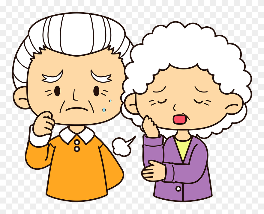 Troubled Grandfather Grandmother Clipart - Cartoon - Png Download