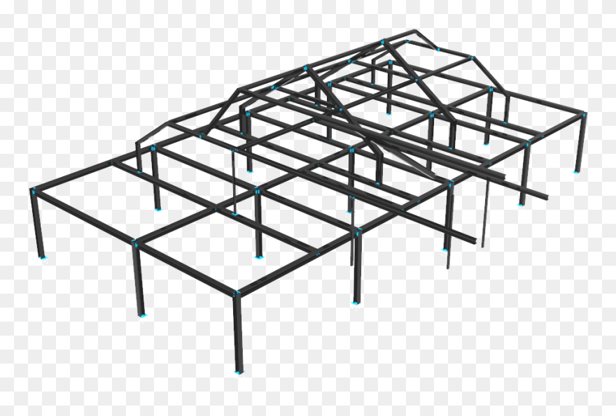 Transparent Fabrication Clipart - Steel Skeleton Frame Drawing - Png Download