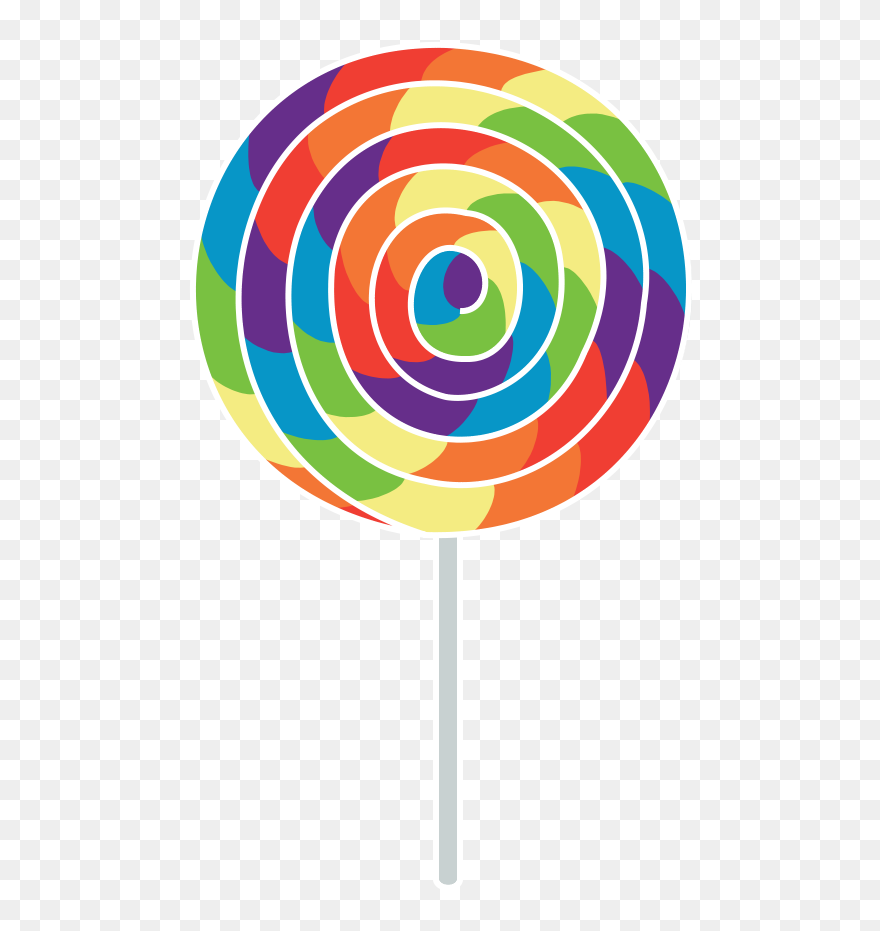 Sweets Clipart Charlie And The Chocolate Factory - Rainbow Lollipop Clipart - Png Download