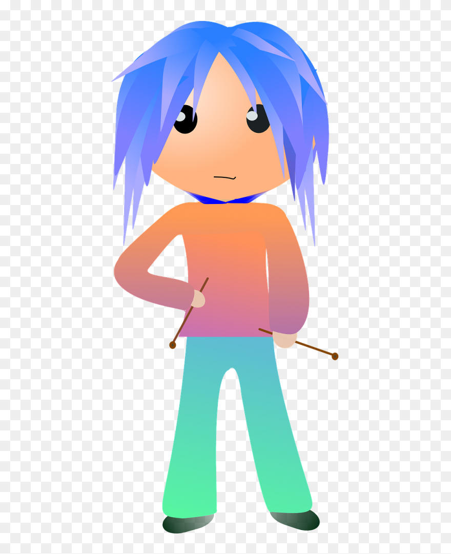 Anime Girl Blue Hair - Png Girl With Blue Hair Clipart Transparent Png