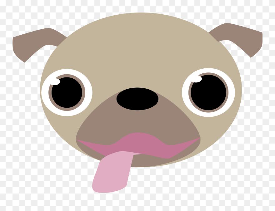 Pug Face Png - Cartoon Dog Face Clipart Transparent Png