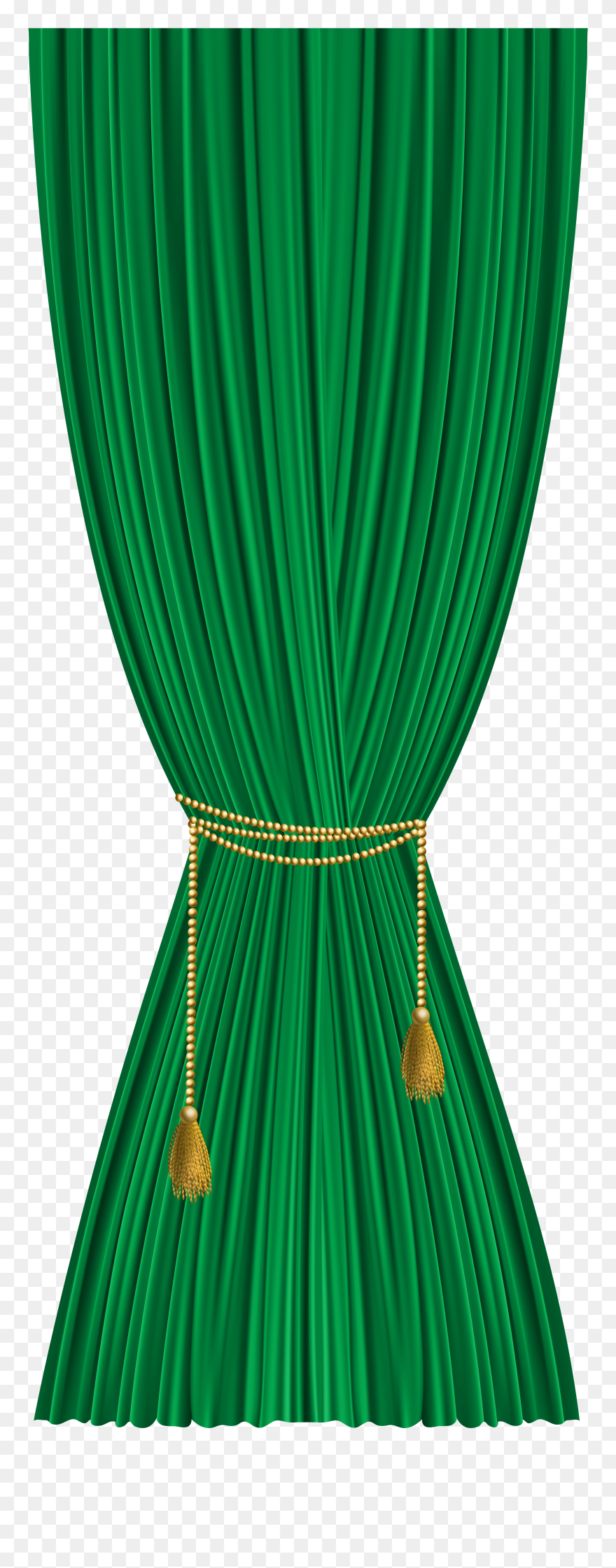Curtains Clipart Cream - Green Curtain Clip Art - Png Download