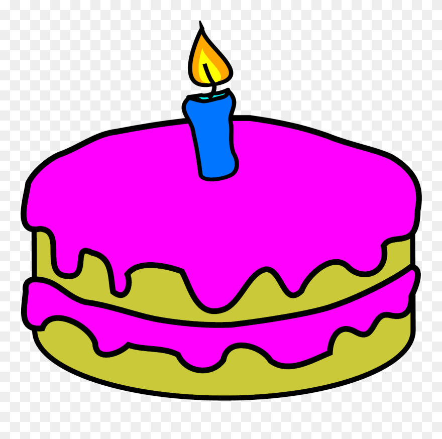 Birthday Cake 2 Candles Clipart