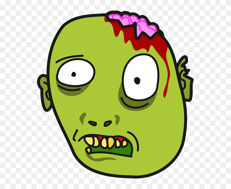 Free To Use Public Domain Zombie Clip Art - Zombie Face Cartoon Png Transparent Png