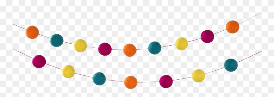 Felt Garland Png Clipart - Pom Pom Garland Clipart Transparent Png