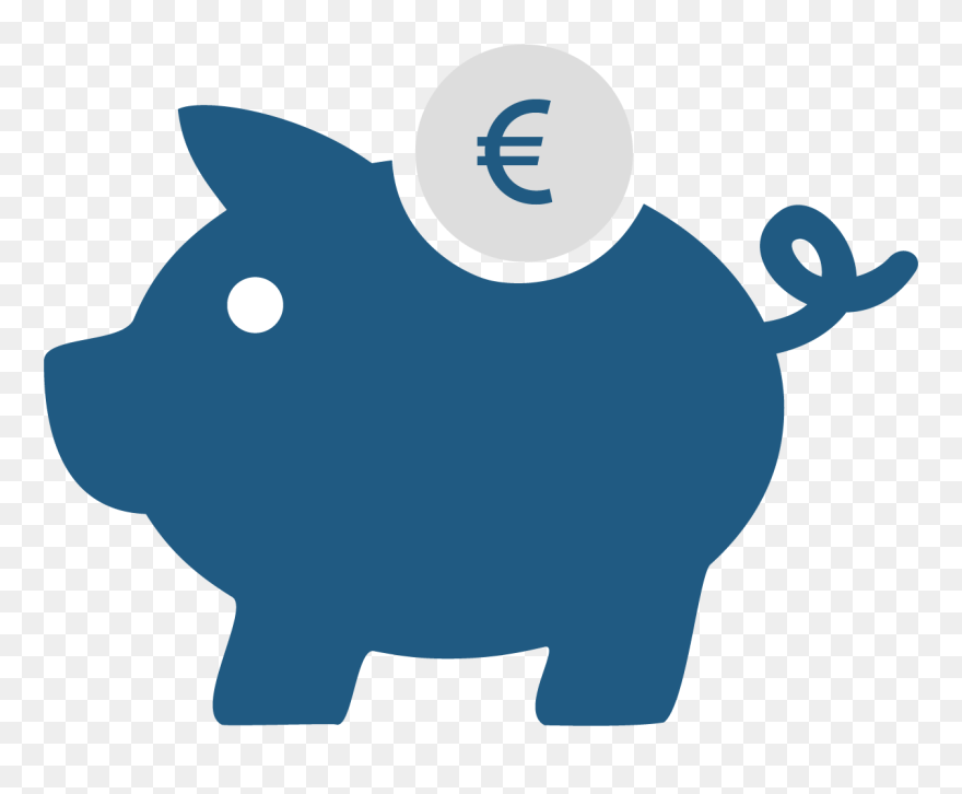 Clipart Blue Piggy Bank - Png Download