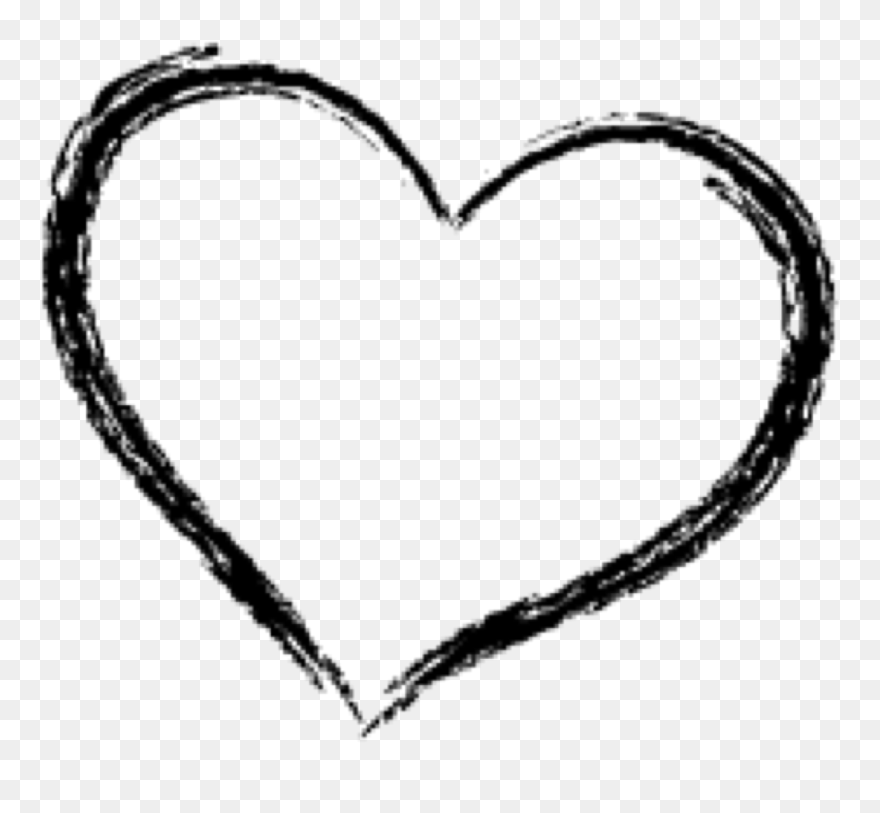 Black Heart Doodle Clipart - Transparent Scribble Heart Png