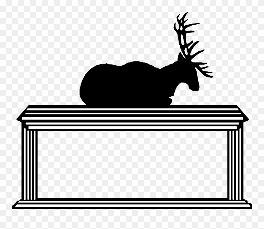 Reindeer Clip Art Silhouette Black Line - Elk - Png Download