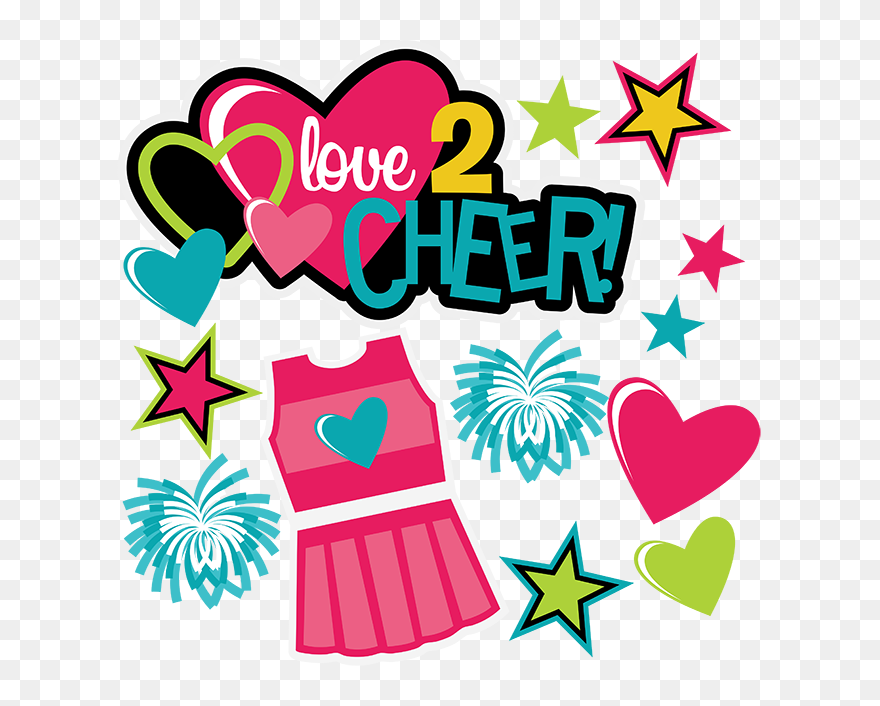 Football And Cheer Clipart Banner Transparent Download - Love To Cheerleading - Png Download