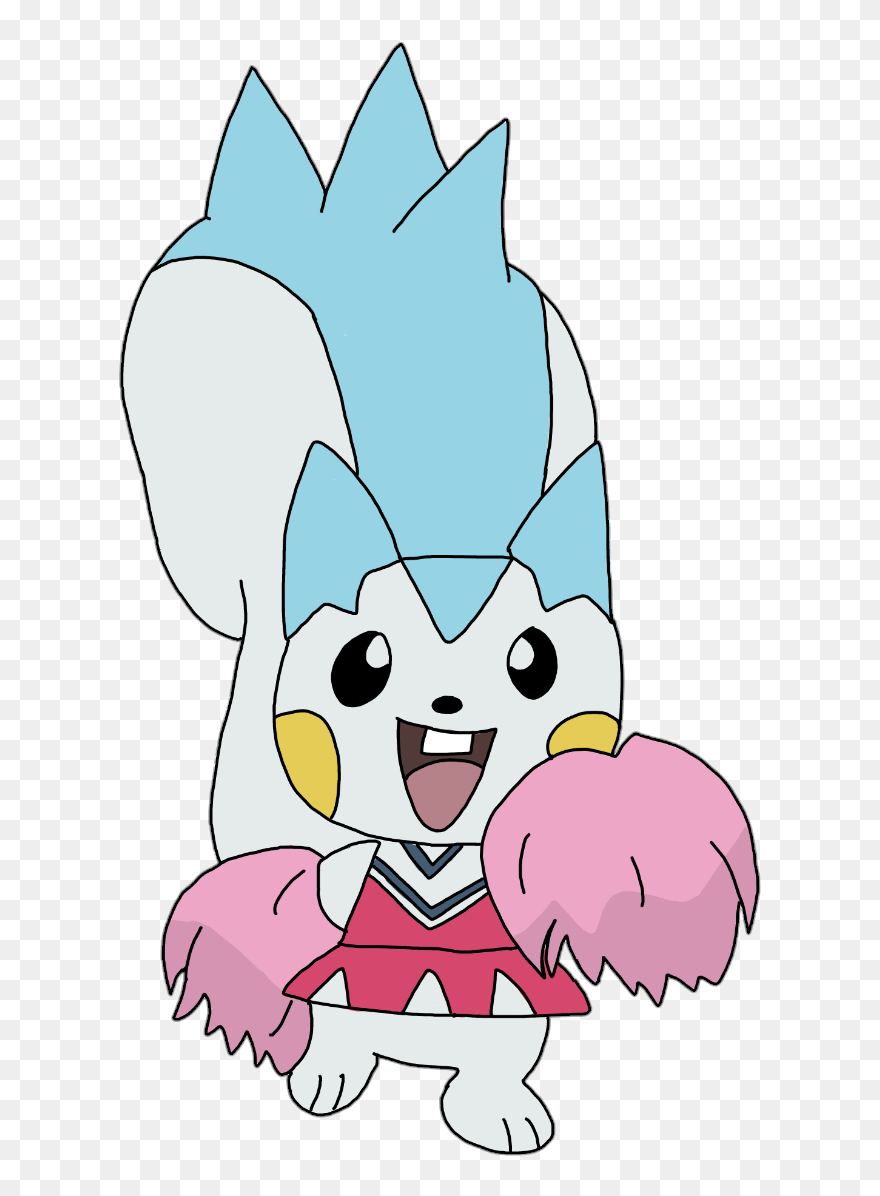 #pokemon #pachirisu #cute #kawaii #blue #white #pink - Pachirisu Cheerleader Clipart