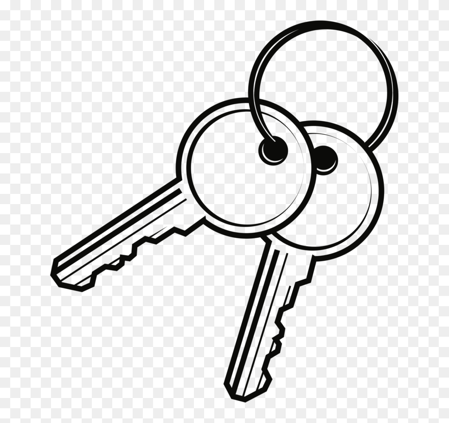 Line Art,key,lock And Key - Clip Art Of Key - Png Download
