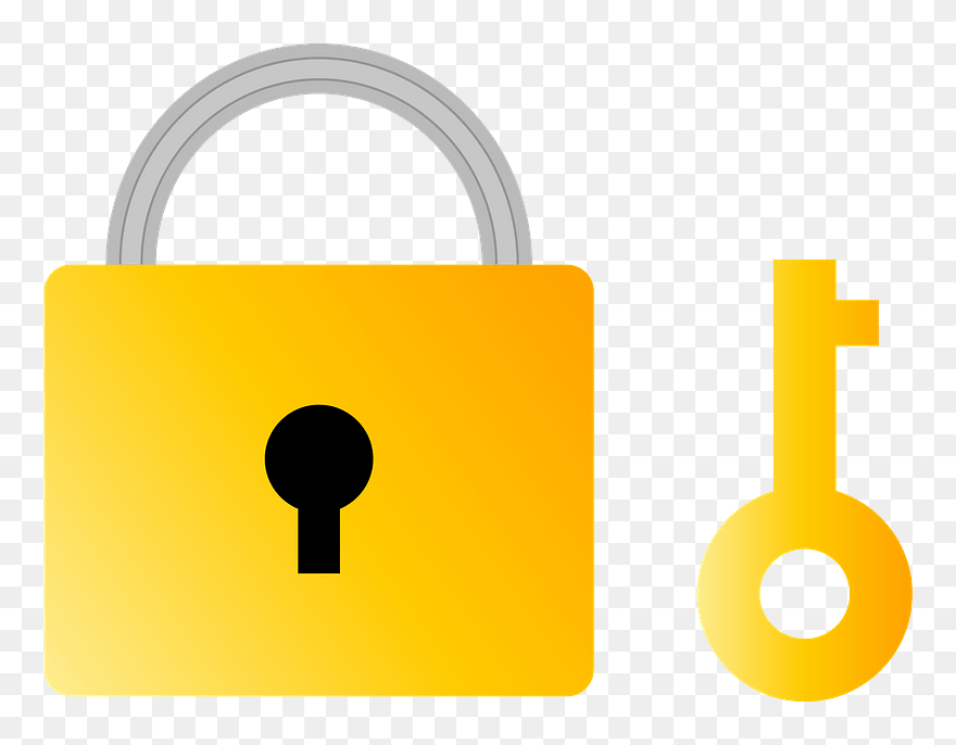 Padlock Key Clipart - イラスト フリー 素材 鍵 - Png Download