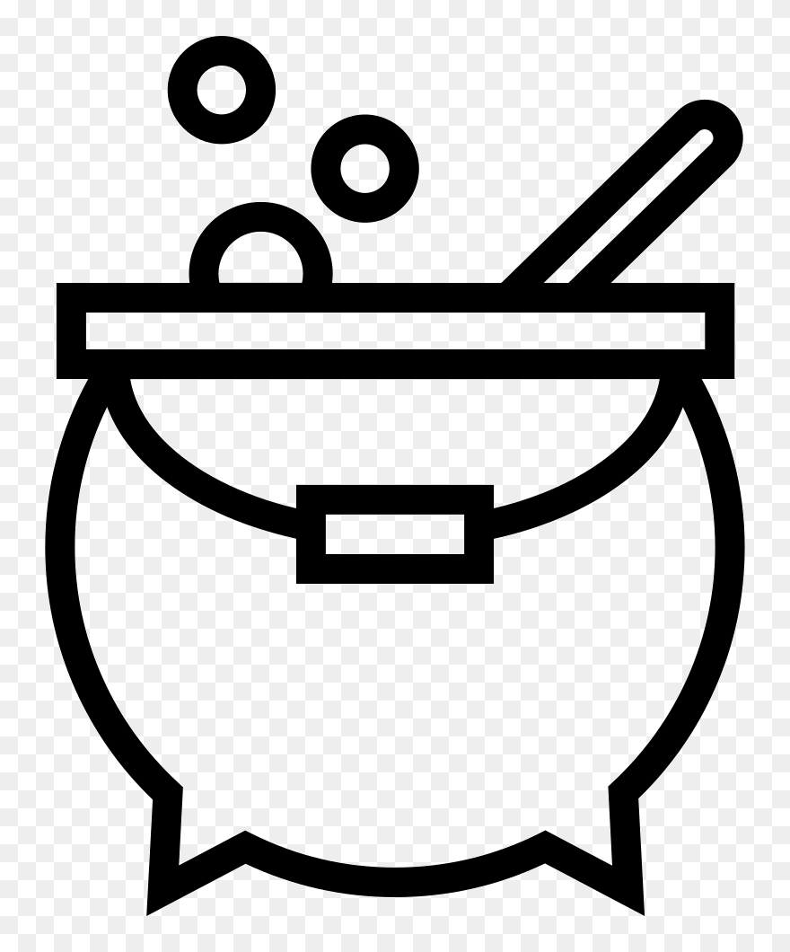 Witch Cauldron Of Halloween - Cauldron Clipart Black And White - Png Download