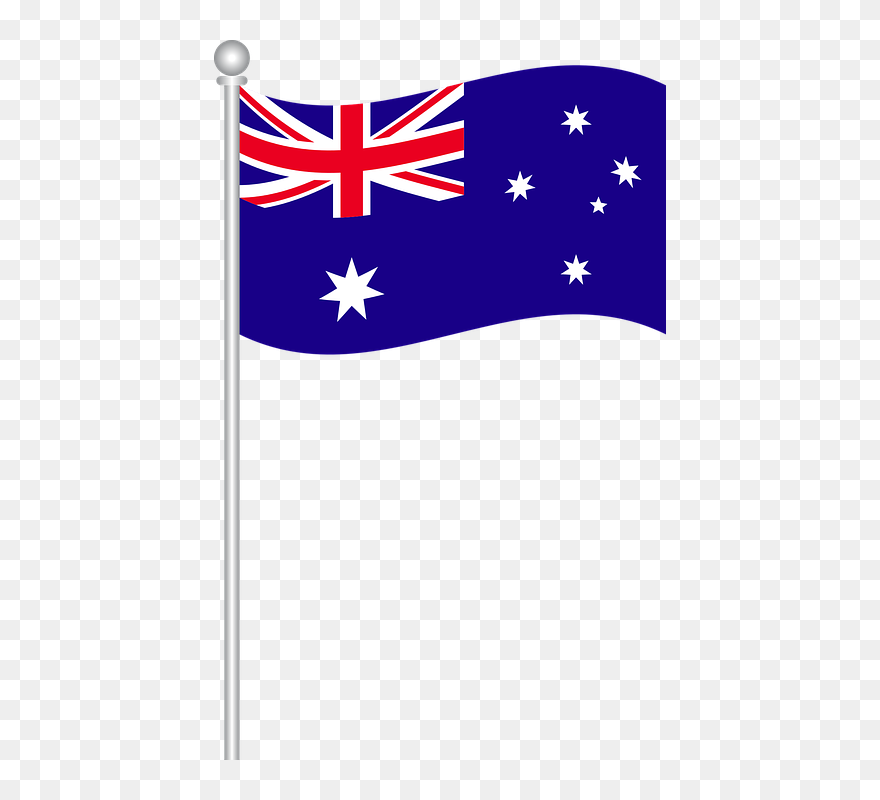 Australian Flag On Pole Png - New Zealand Flag Clip Art Transparent Png