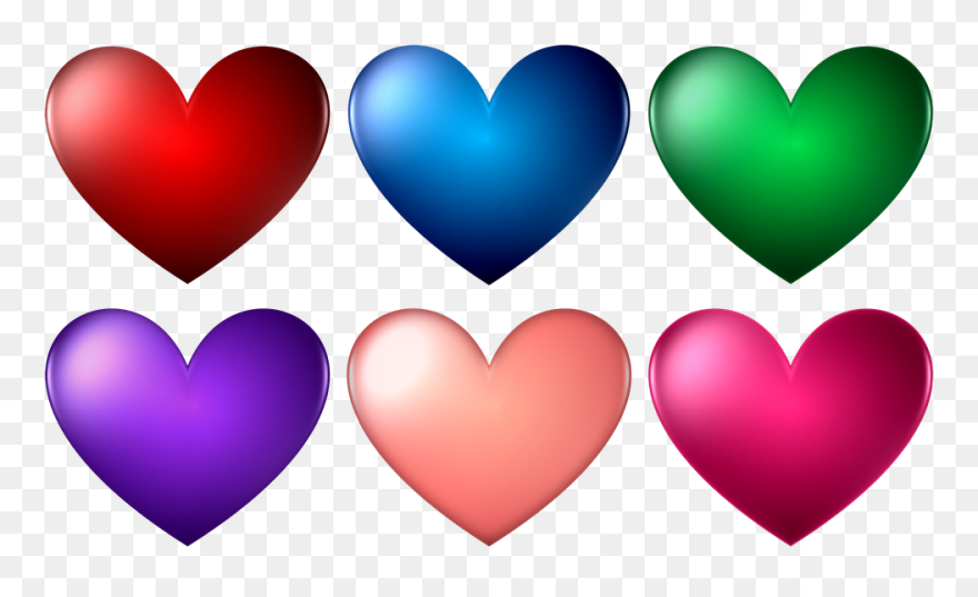 Heart Organ Png - Heart Shape In Different Colors Clipart