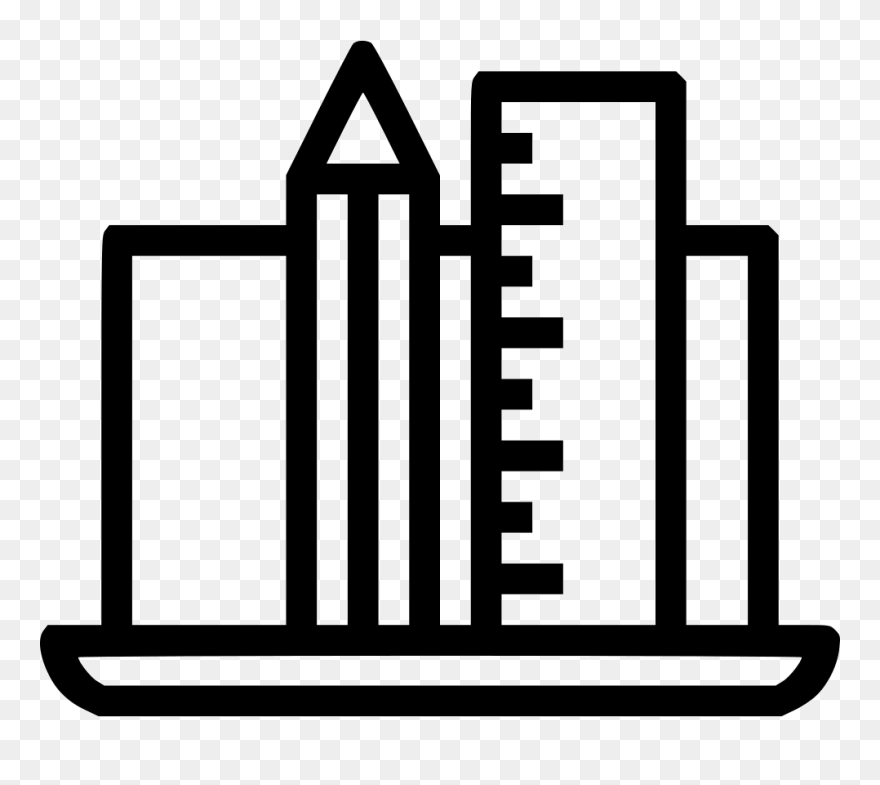 Pencil Ruler Laptop Device Drawing Design Png Icon - Icon Clipart