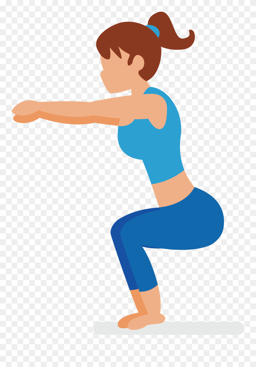 Squat Vector Transparent - Runner Knee Stretches Clipart