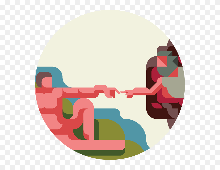 The Creation Of Adam With A Drawing App On Pantone - Adam Creation Illustrations Clipart