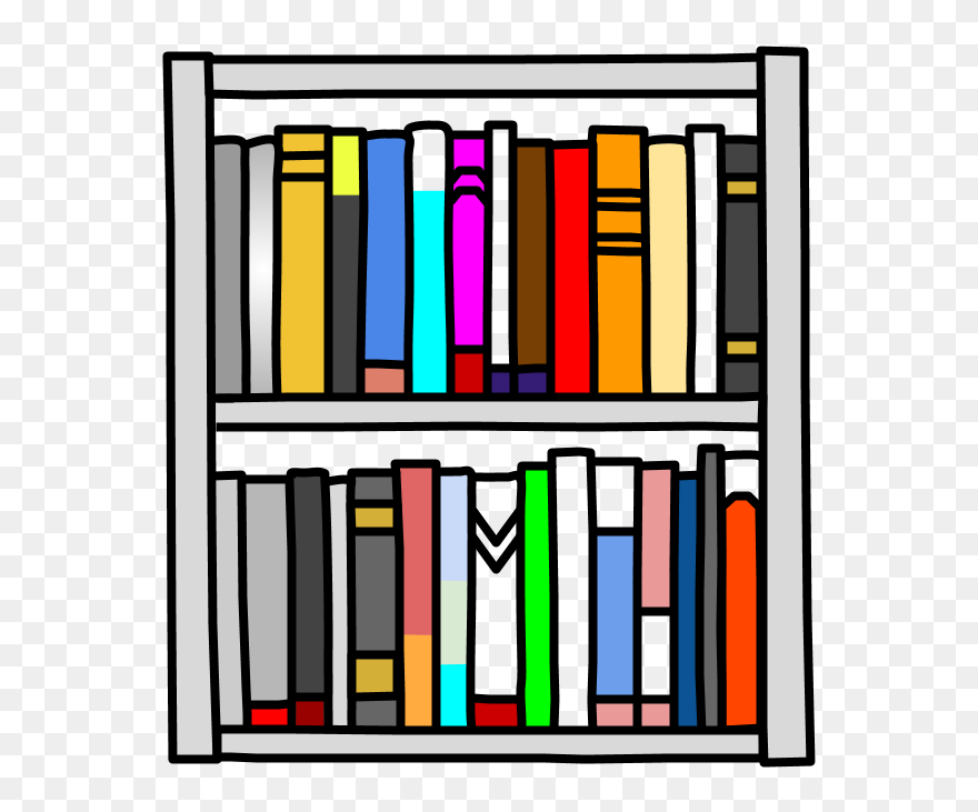 Bookshelf, Books, Gray, Multicolor Clipart