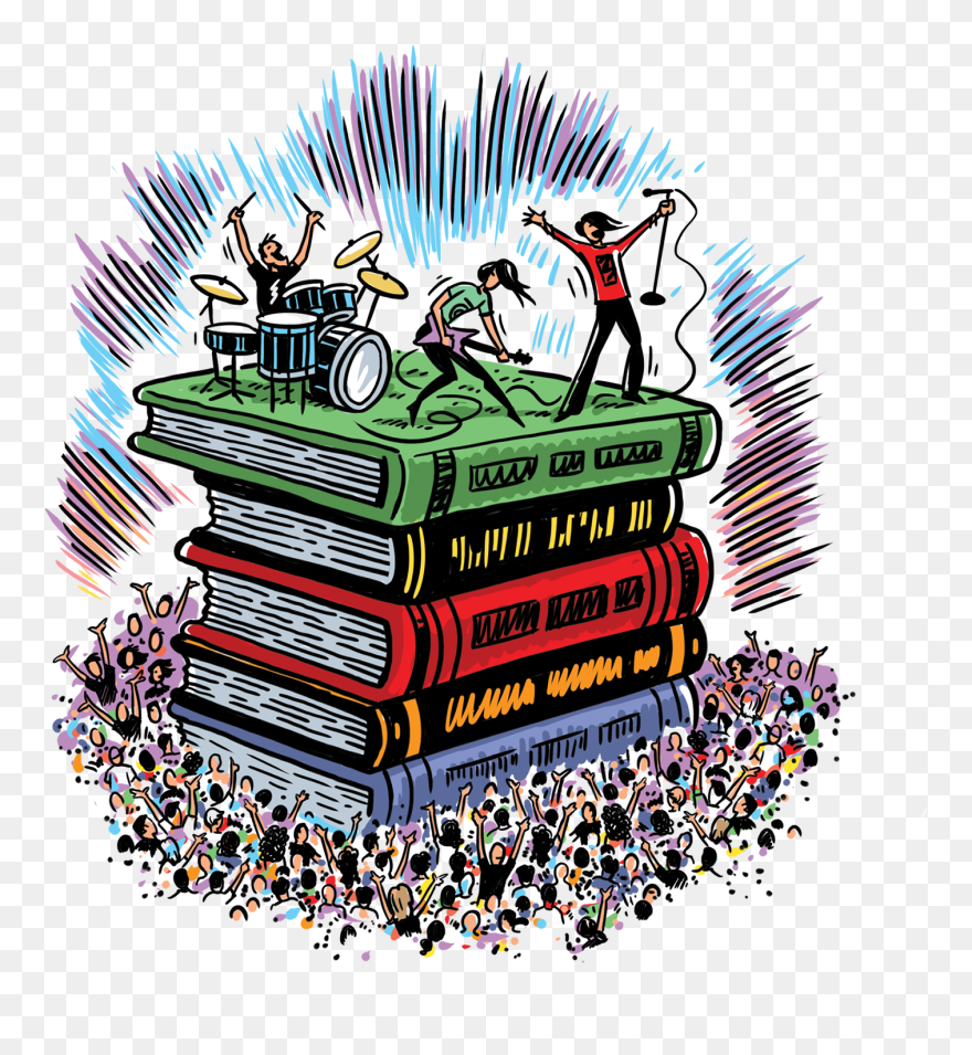 Transparent Stack Of Books Clipart Png - Libraries Rock Bulletin Boards