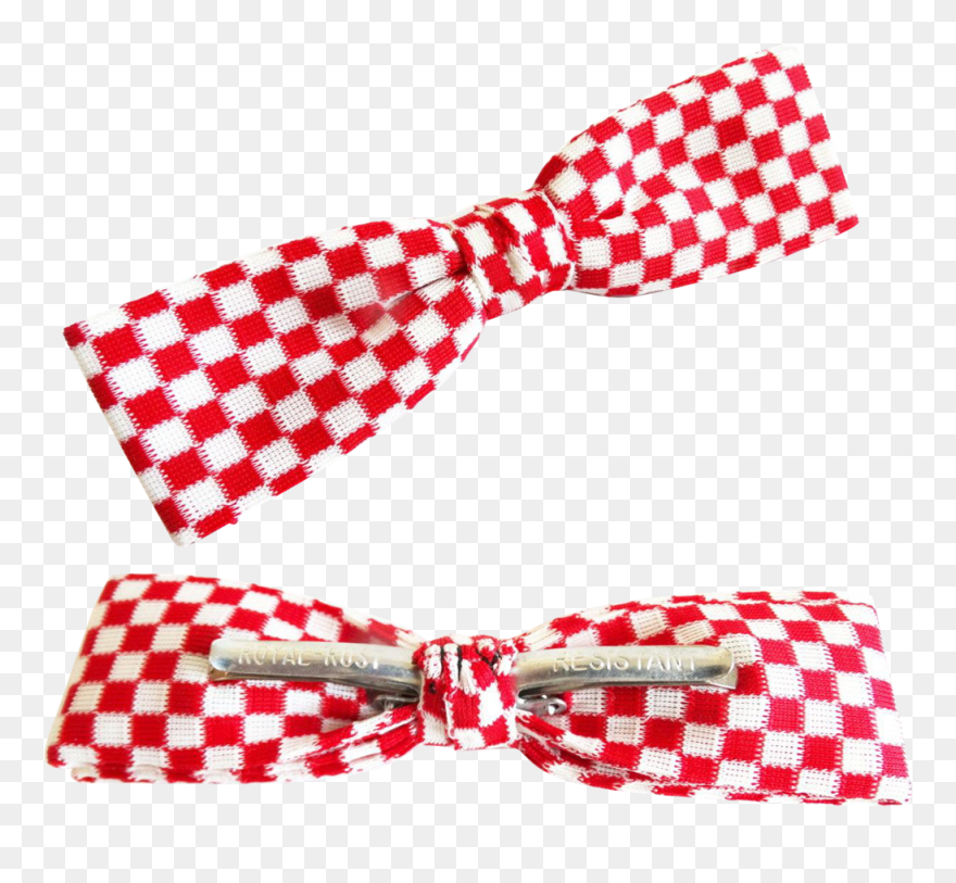 Vintage Men"s Bow Tie Red White Royal Rust Resistant - Check Clipart