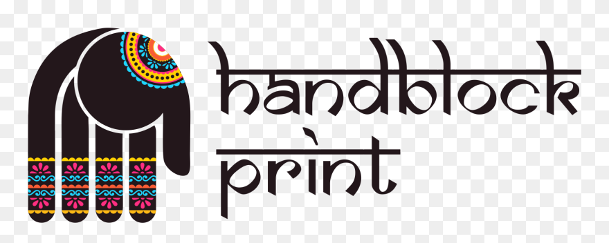 Hand Block Print Logo Clipart
