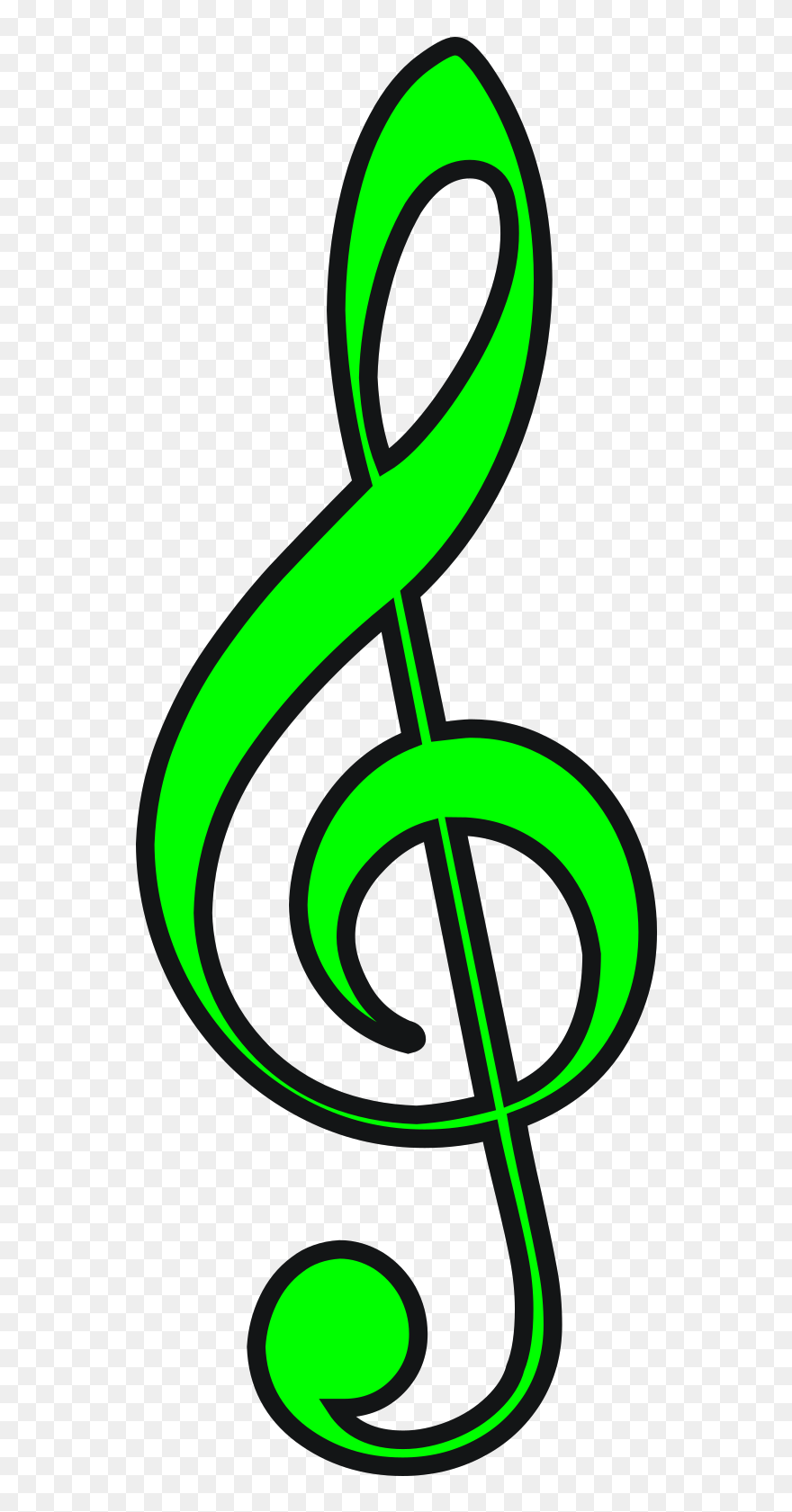 Treble Clef White Transparent Background Clipart